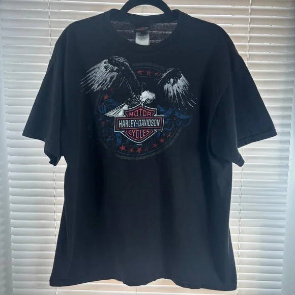 Harley Davidson Shirt Mens Extra Large Eagle Ride 2 Live License Plate Moto Gift - Picture 4 of 6